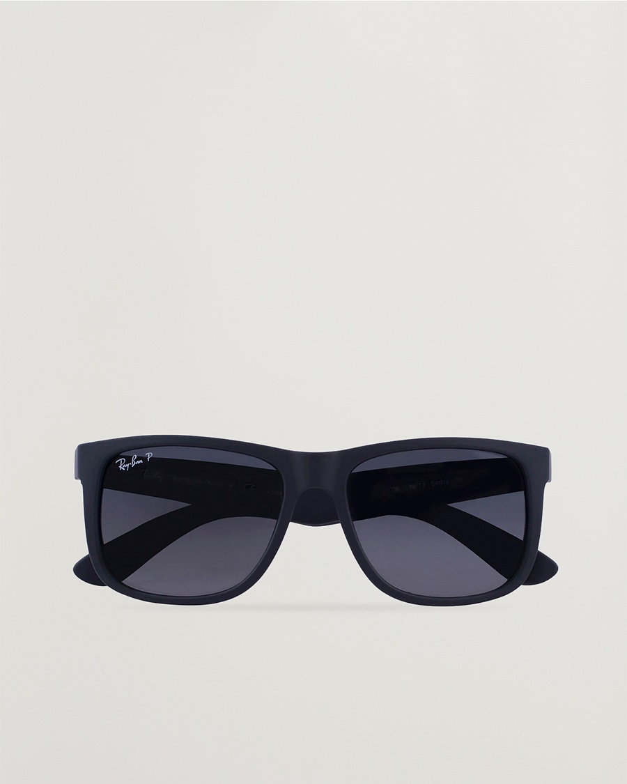 Ray-Ban 0RB4165 Justin Polarized Wayfarer Sunglasses Black/Grey – Grau