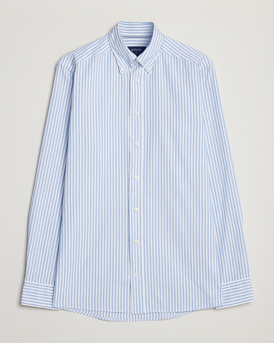 Eton Slim Fit Royal Oxford Stripe Button Down Light Blue – Blau