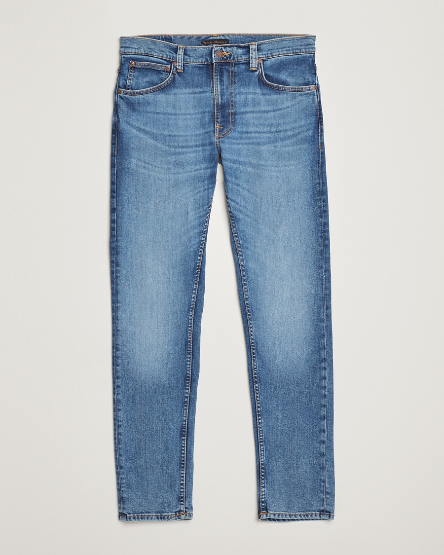 Nudie Jeans Lean Dean Jeans Lost Orange – Blau