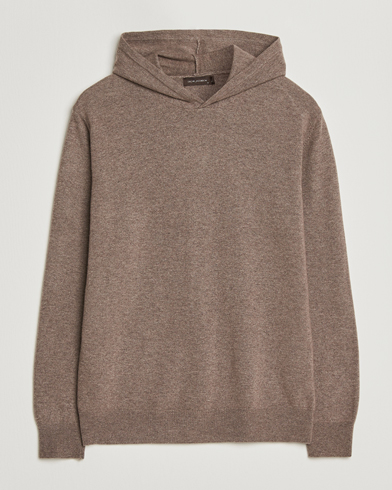 Oscar Jacobson Pascal Wool/Cashmere Hoodie Light Brown – Braun