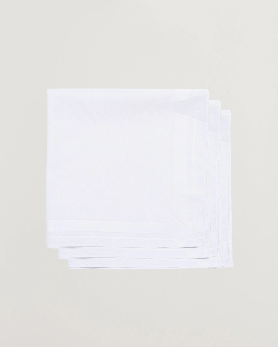 Amanda Christensen 3-Pack Cotton Pocket Square White – Weiß