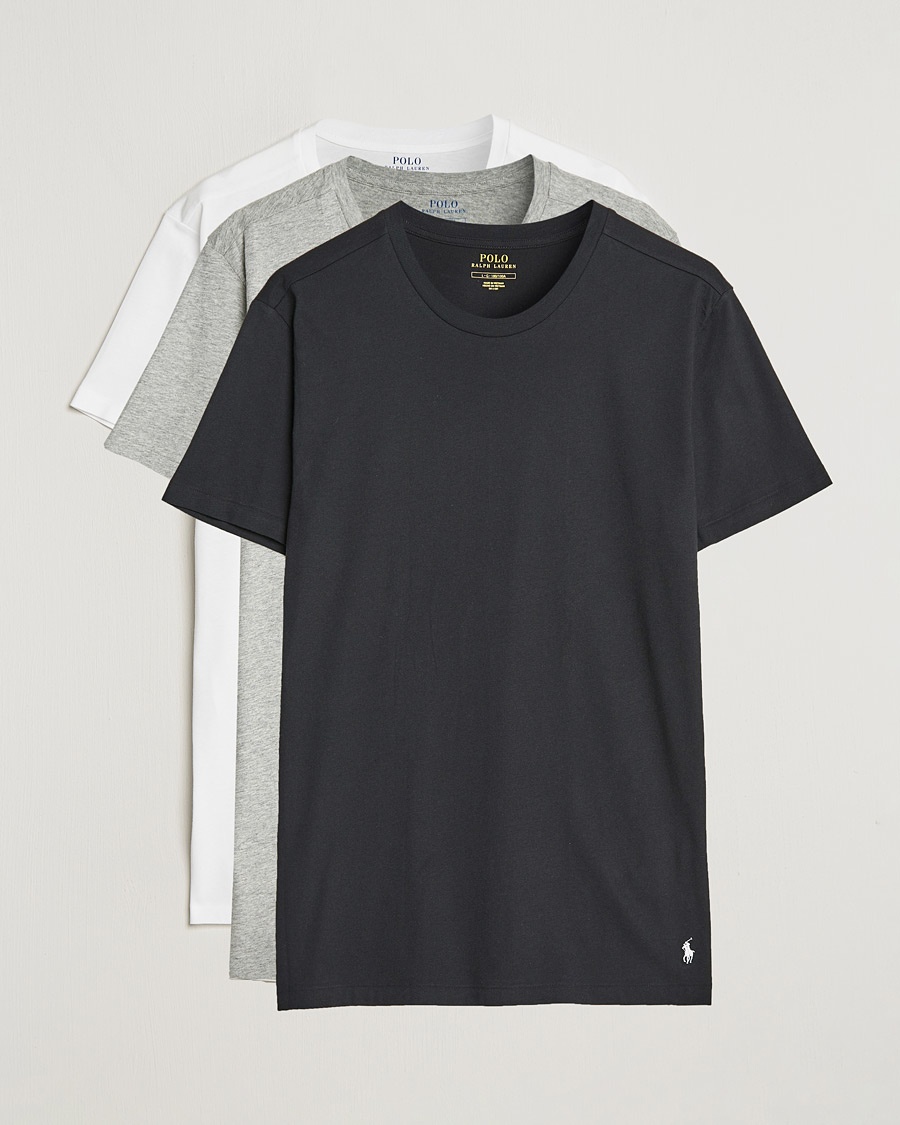 Polo Ralph Lauren 3-Pack Crew Neck T-Shirt White/Black/Andover Heather – Grau
