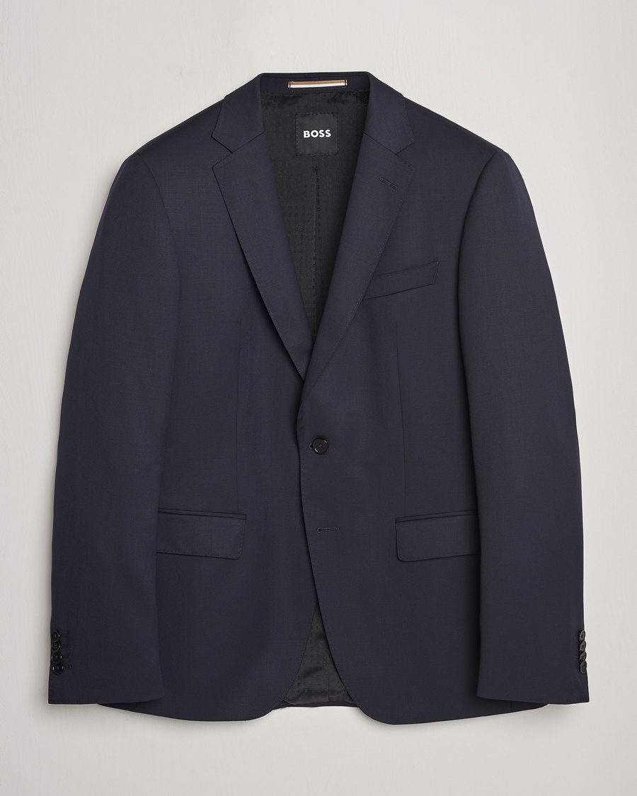 BOSS BLACK Huge Slim Fit Wool Blazer Dark Blue – Blau