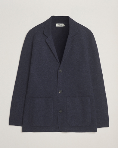 Altea Soft Wool Knitted Blazer Navy – Blau