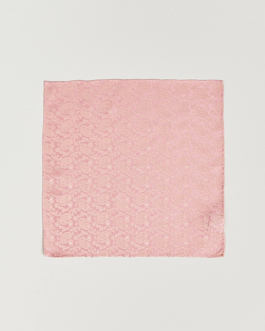 Amanda Christensen Tonal Paisley Silk Pocket Square Powder Pink – Rosa