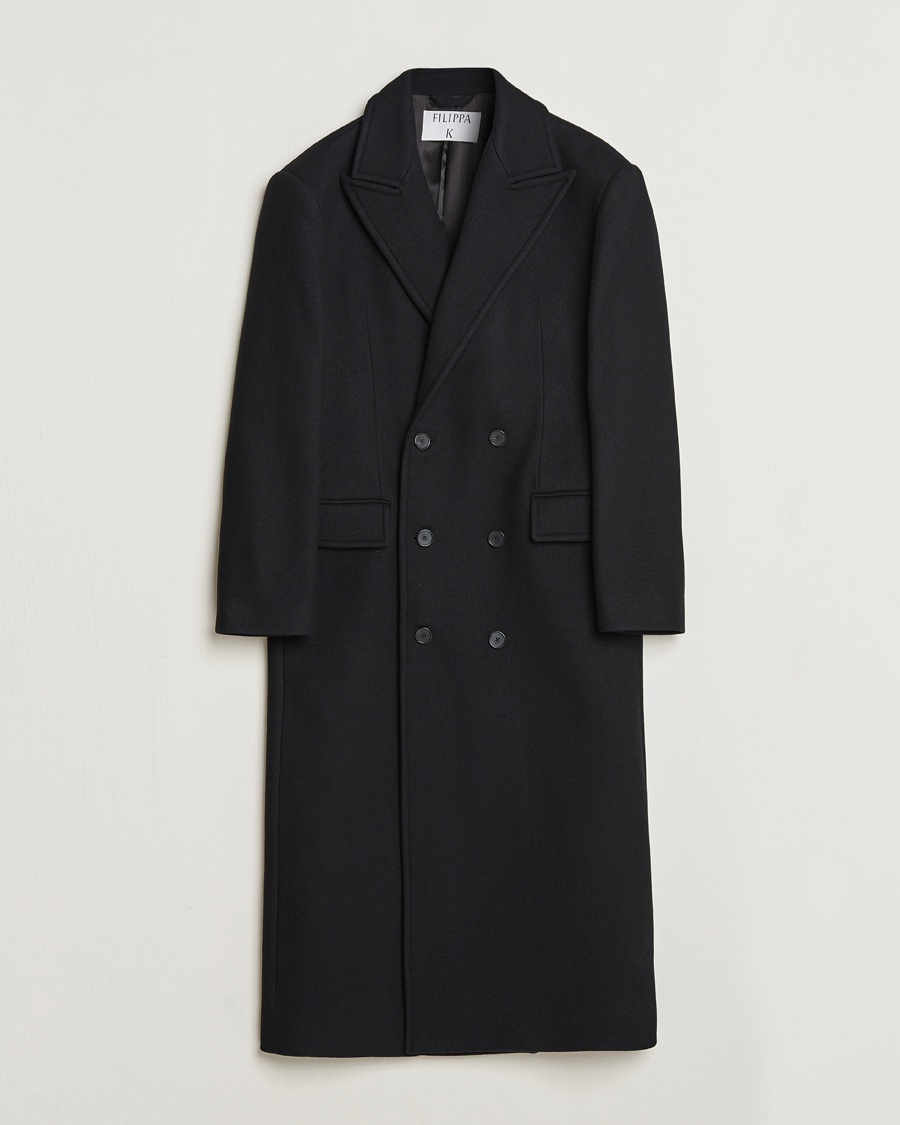 Filippa K Damian Double Breasted Wool Coat Black – Schwarz