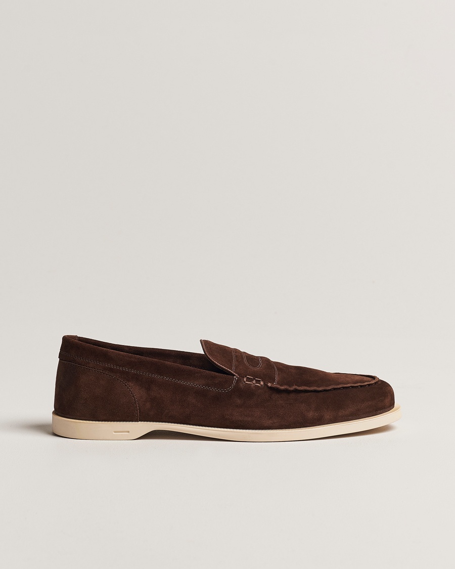 John Lobb Pace Summer Loafer Dark Brown Suede – Braun