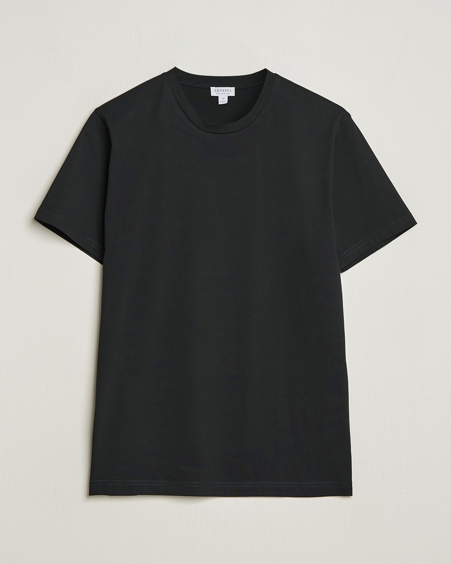 Sunspel Riviera Midweight T-Shirt Black – Schwarz