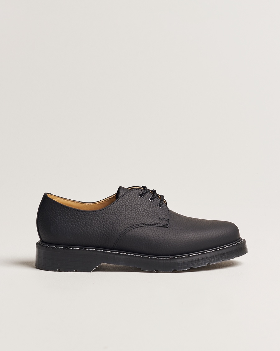 Solovair 3 Eye Gibson Shoe Black Grain – Schwarz