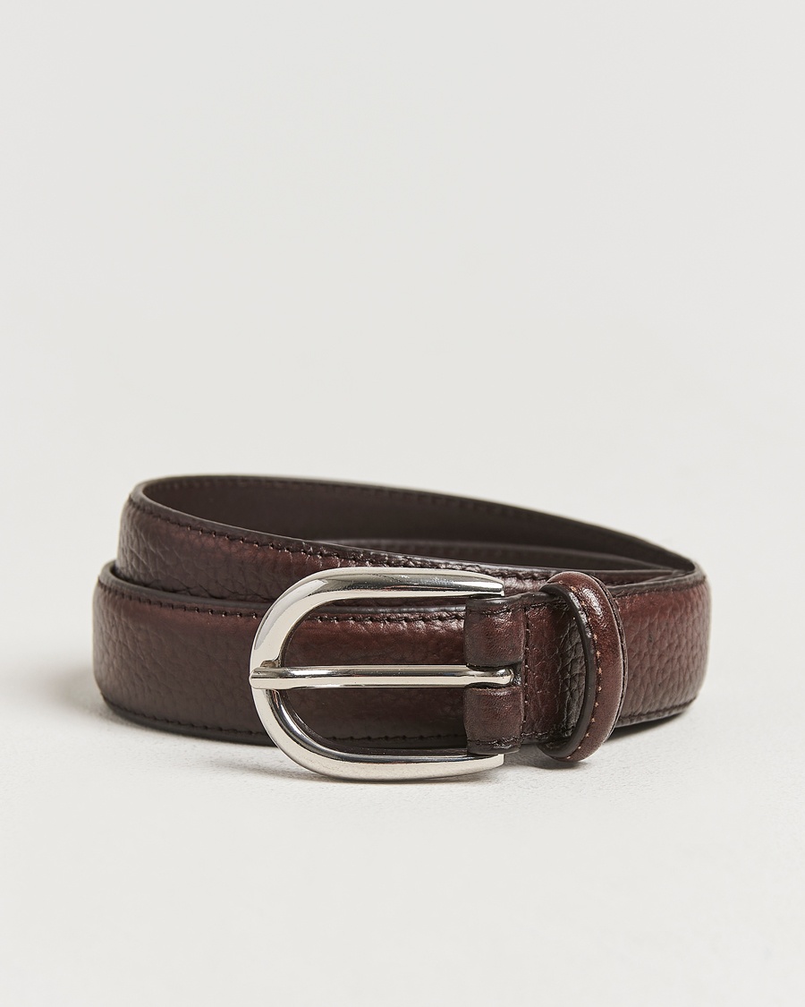 Loake Shoemakers Harry Grained Leather Belt Dark Brown – Braun