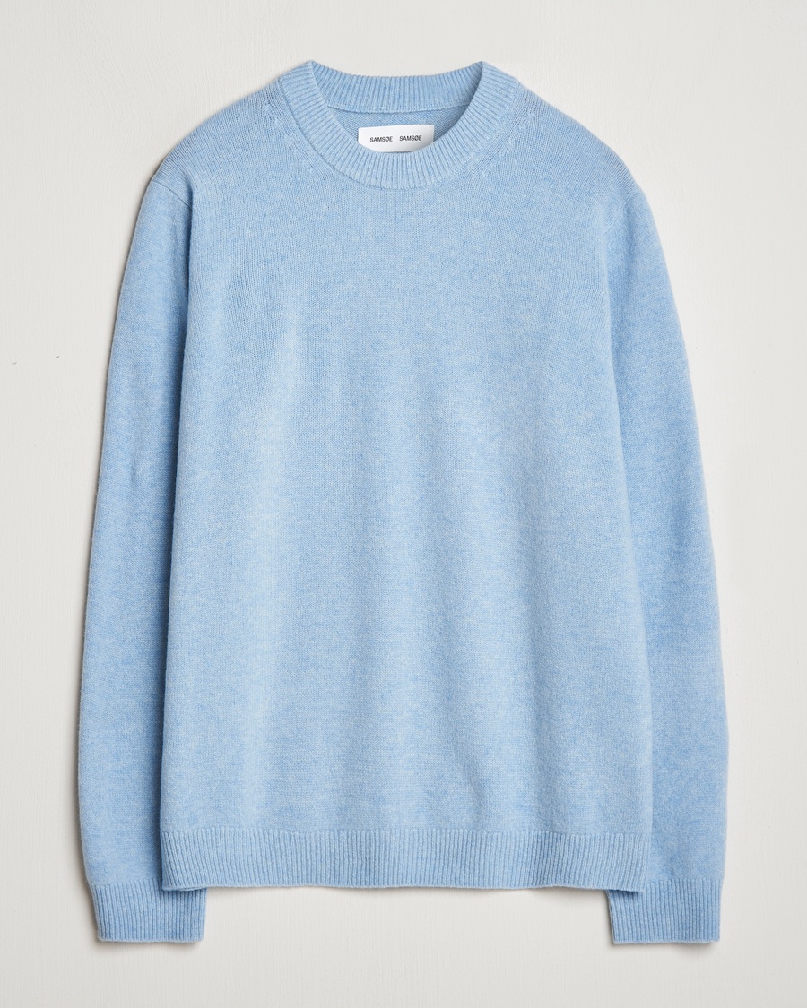 Samsøe Samsøe Isak Knitted Crew Neck Subdued Blue – Blau