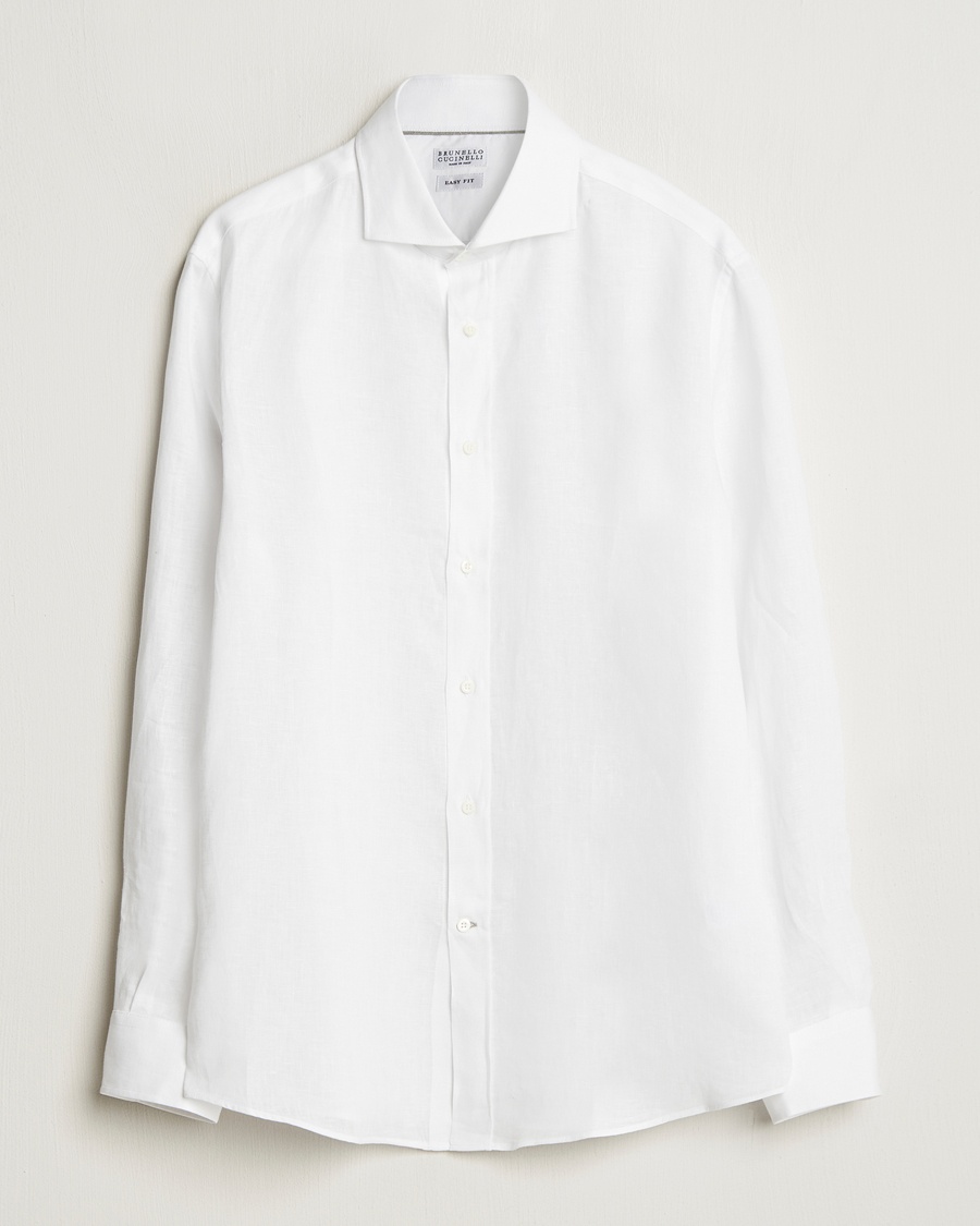Brunello Cucinelli Easy Fit Linen Shirt White – Weiß