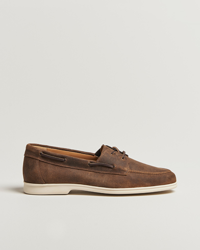 Myrqvist Sandhamn Boat Shoe Waxed Chestnut Suede – Braun