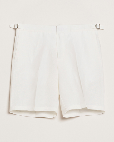 Orlebar Brown Norwich Italian Linen Shorts White Sand – Weiß