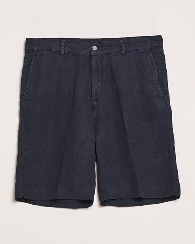 Oscar Jacobson James Casual Linen Shorts Navy – Blau