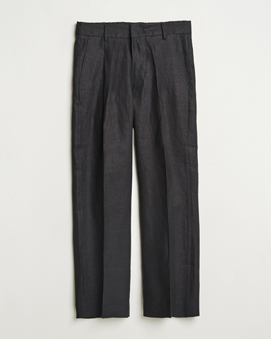 NN07 Kay Relaxed Fit Linen Trousers Black – Schwarz