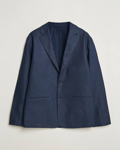 NN07 Timo Linen Blazer Navy Blue – Blau
