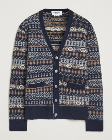 Thom Browne Fairisle Jacquard Cardigan Navy – Blau