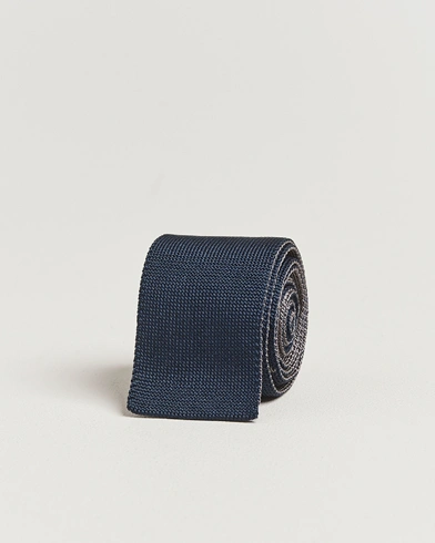Thom Browne Jacquard Knit Tie Navy – Blau