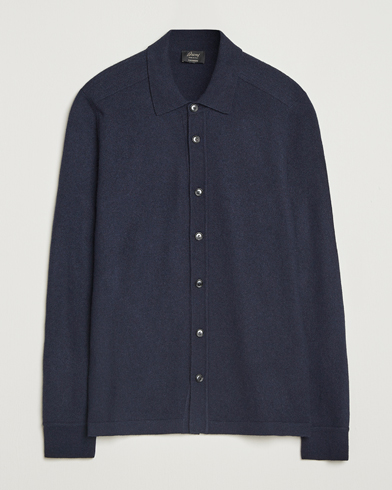 Brioni Cashmere Shirt Cardigan Navy – Blau