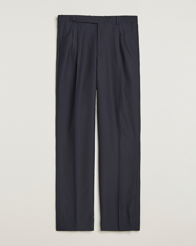 Brioni Capri Wool Trousers Navy – Blau