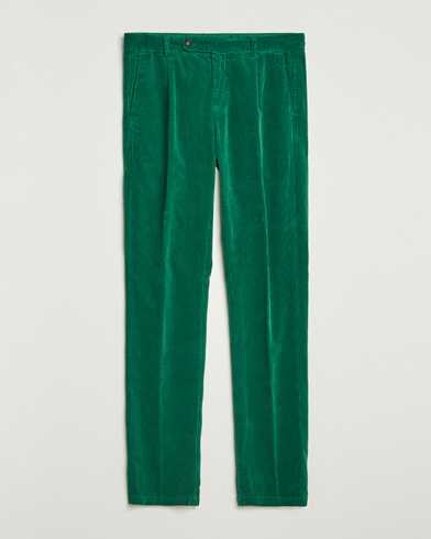 Massimo Alba Ionio Pleated Corduroy Pants Green – Grün