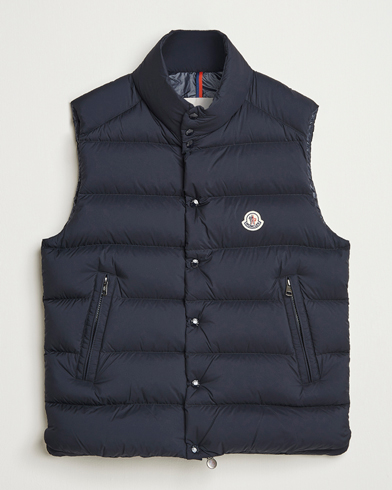 Moncler Tibb Matte Down Vest Navy – Blau