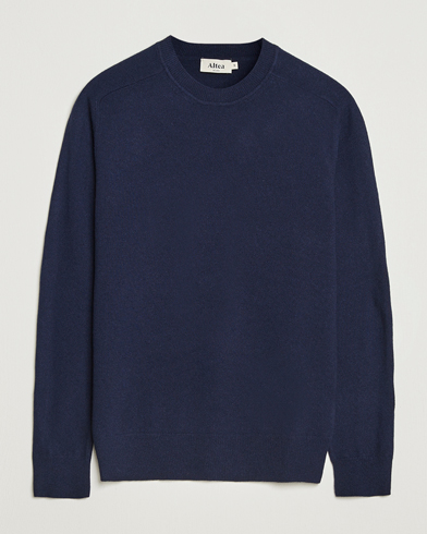 Altea Wool/Cashmere Crew Neck Pullover Navy – Blau