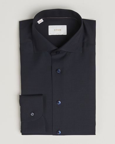 Eton Slim Fit Merino Shirt Navy – Blau