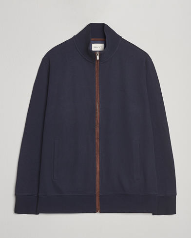 GANT Sacker Rib Full Zip Evening Blue – Blau