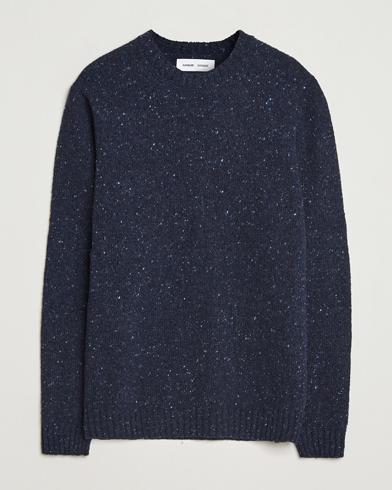 Samsøe Samsøe Nataniel Donegal Knitted Crew Neck Salute Navy – Blau