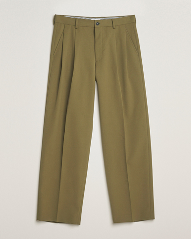 NN07 Justin Double Pleated Suit Trousers Firene Green – Grün