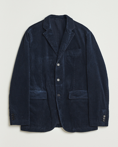 Aspesi Corduroy Blazer Navy – Blau