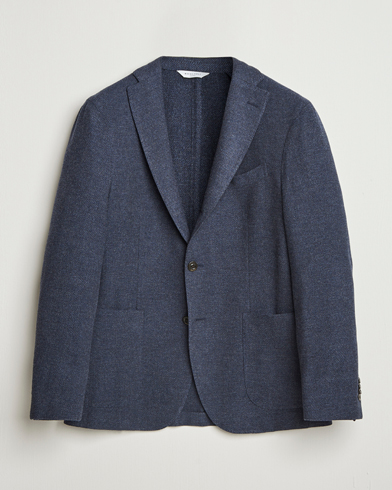Boglioli K Jacket Cashmere/Wool Twill Blazer Dark Blue – Blau
