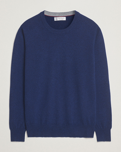 Brunello Cucinelli 2 Ply Cashmere Pullover Dark Blue – Blau