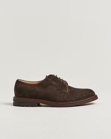 Brunello Cucinelli Plain Toe Derby Dark Brown Suede – Braun