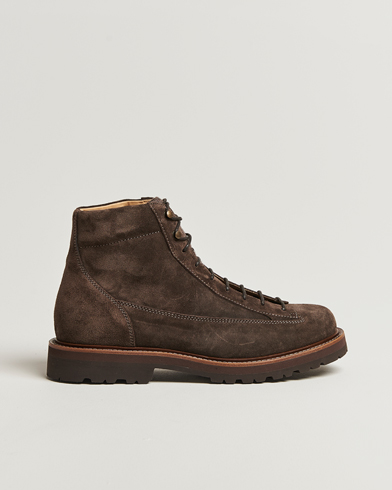 Brunello Cucinelli Lace Up Boots Dark Brown Suede – Braun