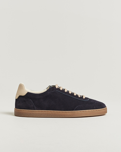 Brunello Cucinelli Classic Sneakers Navy Suede – Blau