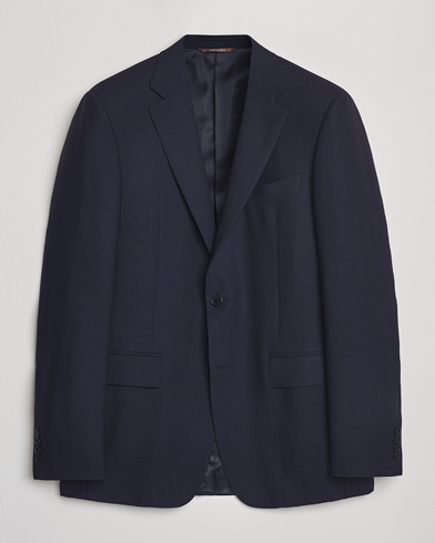 Canali Travel Wool Blazer Navy – Blau