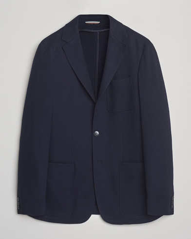 Canali Cotton/Cashmere Jersey Blazer Navy – Blau