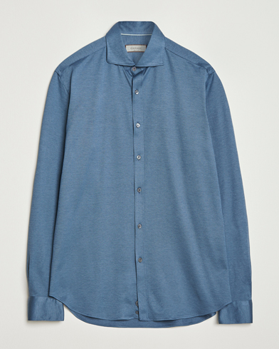 Canali Jersey Piquet Shirt Blue – Blau