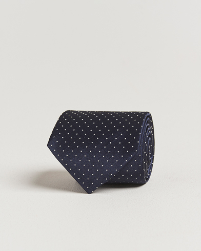 Canali Micro Dot Silk Tie Navy – Blau
