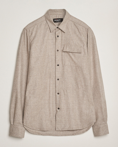 Kiton Wool Check Overshirt Light Beige – Beige