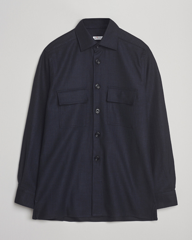 Kiton Wool Overshirt Navy – Blau