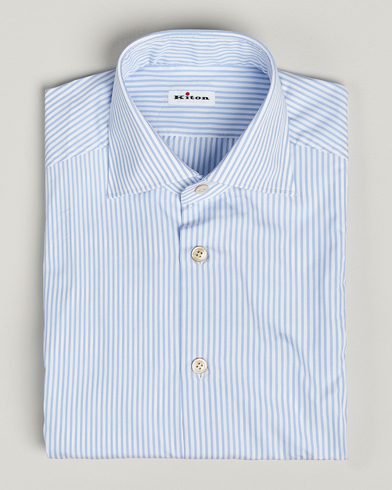 Kiton Cotton Dress Shirt Light Blue Stripe – Blau