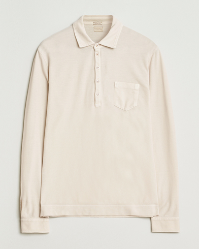 Massimo Alba Ischia Cotton/Cashmere Long Sleeve Polo Off White – Weiß