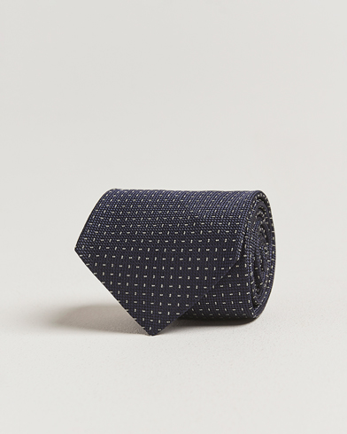Ralph Lauren Purple Label Silk Jacquard Tie Navy/White – Blau