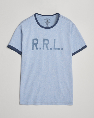 RRL Stencil Ringer T-Shirt Light Blue Heather – Blau