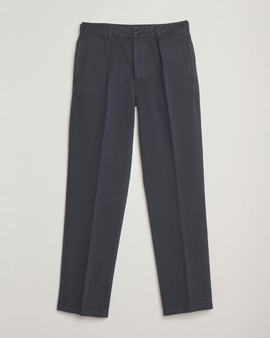 Drake's MKI Heavy Cotton Twill Trousers Navy – Blau