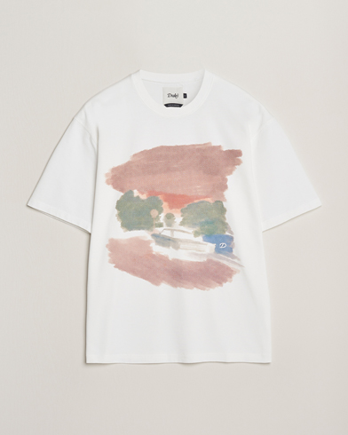 Drake's Graphic Print T-Shirt White – Weiß